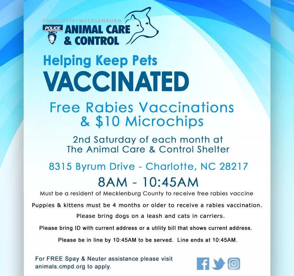 CMPD Animal Care and Control Rabies Vaccine Clinic